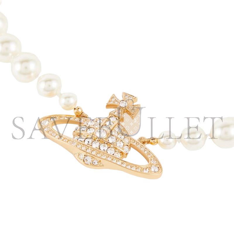 VIVIENNE WESTWOOD ONE ROW PEARL CHOKER NECKLACE 